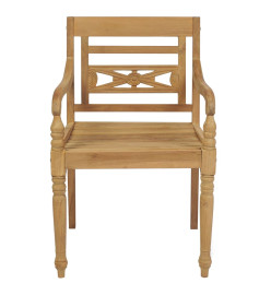 Chaises Batavia avec coussins 8 pcs Bois de teck solide