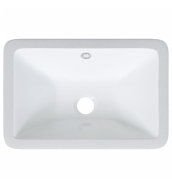 Évier de salle de bain blanc rectangulaire céramique