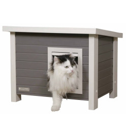 Kerbl Maison pour chats Eli 57 x 45 x 43 cm Gris et blanc