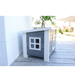 Kerbl Maison pour chats Eli 57 x 45 x 43 cm Gris et blanc