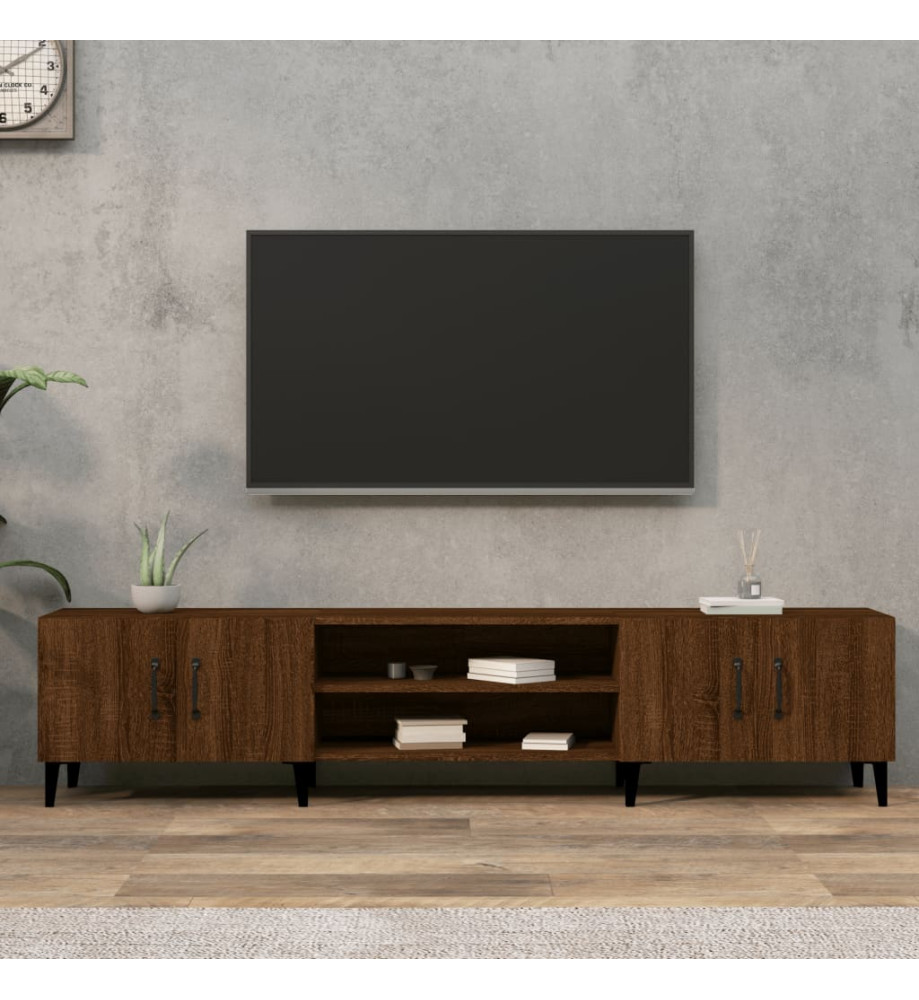 Meuble TV chêne marron 180x31,5x40 cm bois d'ingénierie