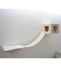 Kerbl Mur d'escalade pour chats Andes 52x40x32 cm Naturel et blanc