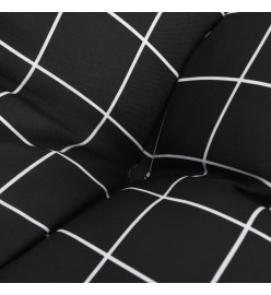 Coussins de chaise à dossier bas lot de 6 noir à carreaux tissu