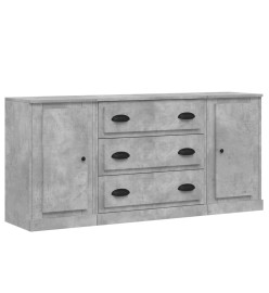 Buffets 3 pcs gris béton bois d'ingénierie