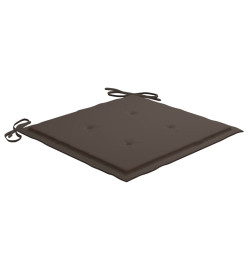 Chaises Batavia 2 pcs avec coussins taupe Bois de teck massif