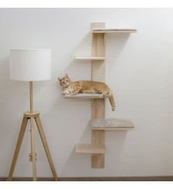 Kerbl Arbre à chat Timber Wall 150 cm Naturel et taupe