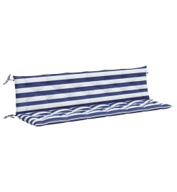 Coussins de banc de jardin lot de 2 rayures bleues et blanches