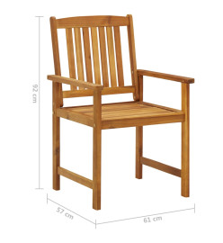 Chaises de jardin avec coussins 2 pcs Bois d'acacia massif