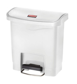 Rubbermaid Poubelle à pédale Slim Jim 15 L Blanc