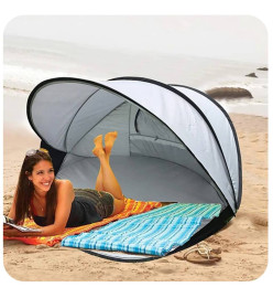 DERYAN Tente de plage escamotable XXL 155x133x95 cm Argenté