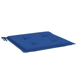 Coussins de chaise de jardin lot de 4 bleu royal 40x40x3 cm