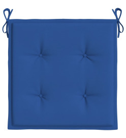 Coussins de chaise de jardin lot de 4 bleu royal 40x40x3 cm