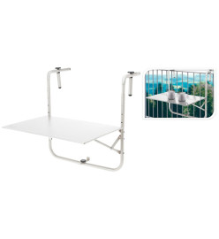 ProGarden Table de balcon Blanc mat