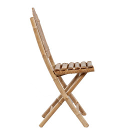 Mobilier à dîner d'extérieur pliable 5 pcs avec coussins Bambou