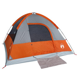 Tente de camping à dôme 4 personnes orange imperméable