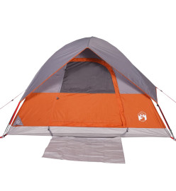 Tente de camping à dôme 4 personnes orange imperméable