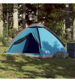 Tente de camping à dôme 2 personnes bleu imperméable