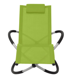 Chaise longue géométrique d'extérieur Acier Vert