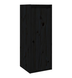 Armoires murales 2 pcs Noir 30x30x80 cm Bois de pin massif