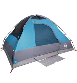 Tente de camping à dôme 2 personnes bleu imperméable