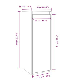 Armoires murales 2 pcs Noir 30x30x80 cm Bois de pin massif