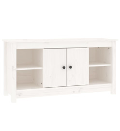 Meuble TV Blanc 103x36,5x52 cm Bois de pin massif