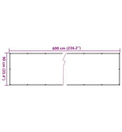 Écran d'intimité de jardin aspect de plante vert 600x90 cm PVC