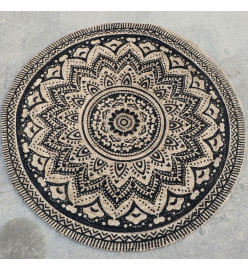 Dutch Lifestyle Tapis Jaipur Classic 200 cm Rond Beige et noir