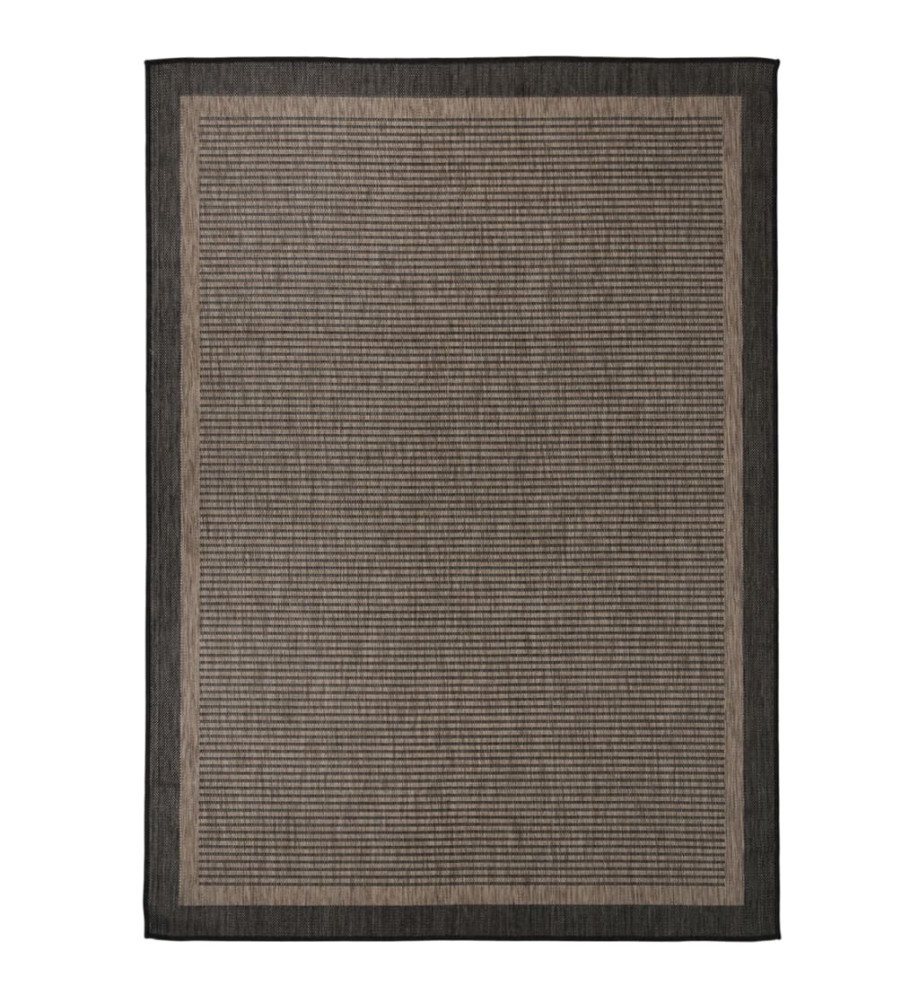 Tapis à tissage plat d'extérieur 200x280 cm Marron foncé