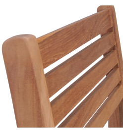 Chaises de jardin empilables avec coussins 8 pcs Teck solide