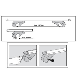 Menabo Ensemble de supports de toit pour véhicules 2pcs Aluminium 90kg