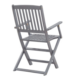 Chaises pliables d'extérieur 4 pcs avec coussins Bois d'acacia