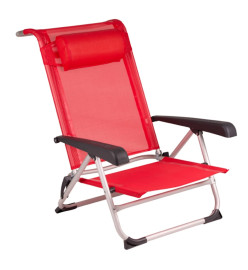 Bo-Camp Chaise de plage Aluminium Rouge