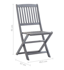 Chaises pliables d'extérieur 6 pcs avec coussins Bois d'acacia