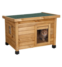 Kerbl Maison pour chats Rustica 57x45x43 cm Marron et vert