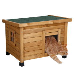 Kerbl Maison pour chats Rustica 57x45x43 cm Marron et vert