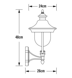 KONSTSMIDE Applique murale Parma en haut Acier inoxydable brossé