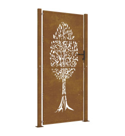 Portail de jardin 105x205 cm acier corten conception de l'arbre