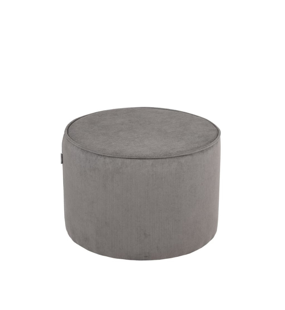 LABEL51 Pouf Tibo 55x55x40 cm Corde côtelée Gris foncé