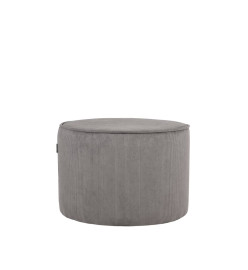 LABEL51 Pouf Tibo 55x55x40 cm Corde côtelée Gris foncé