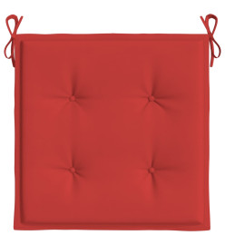 Coussins de chaise jardin lot de 2 rouge 40x40x3cm tissu oxford