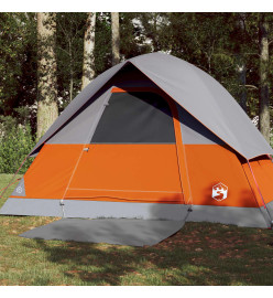 Tente de camping à dôme 3 personnes orange imperméable