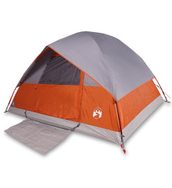 Tente de camping à dôme 3 personnes orange imperméable