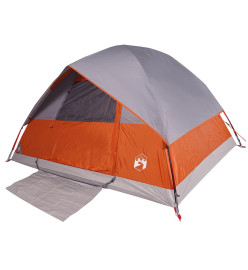 Tente de camping à dôme 3 personnes orange imperméable