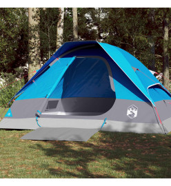 Tente de camping à dôme 4 personnes bleu imperméable