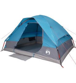 Tente de camping à dôme 4 personnes bleu imperméable