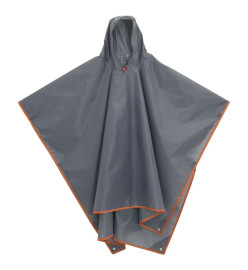 Poncho de pluie avec capuche design 2 en 1 gris et orange