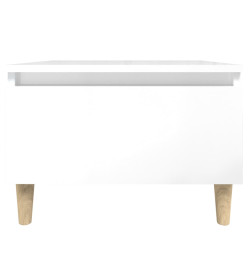 Table d'appoint Blanc brillant 50x46x35 cm Bois d'ingénierie