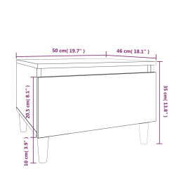 Table d'appoint Blanc brillant 50x46x35 cm Bois d'ingénierie