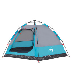 Tente de camping cabine 4 personnes bleu libération rapide